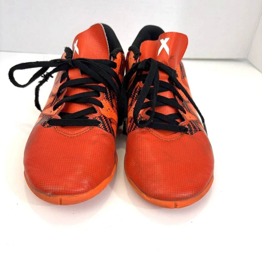 Adidas X 15.4 Indoor Soccer‎ Shoes Youth Size 4.5 Orange Sneakers S83170